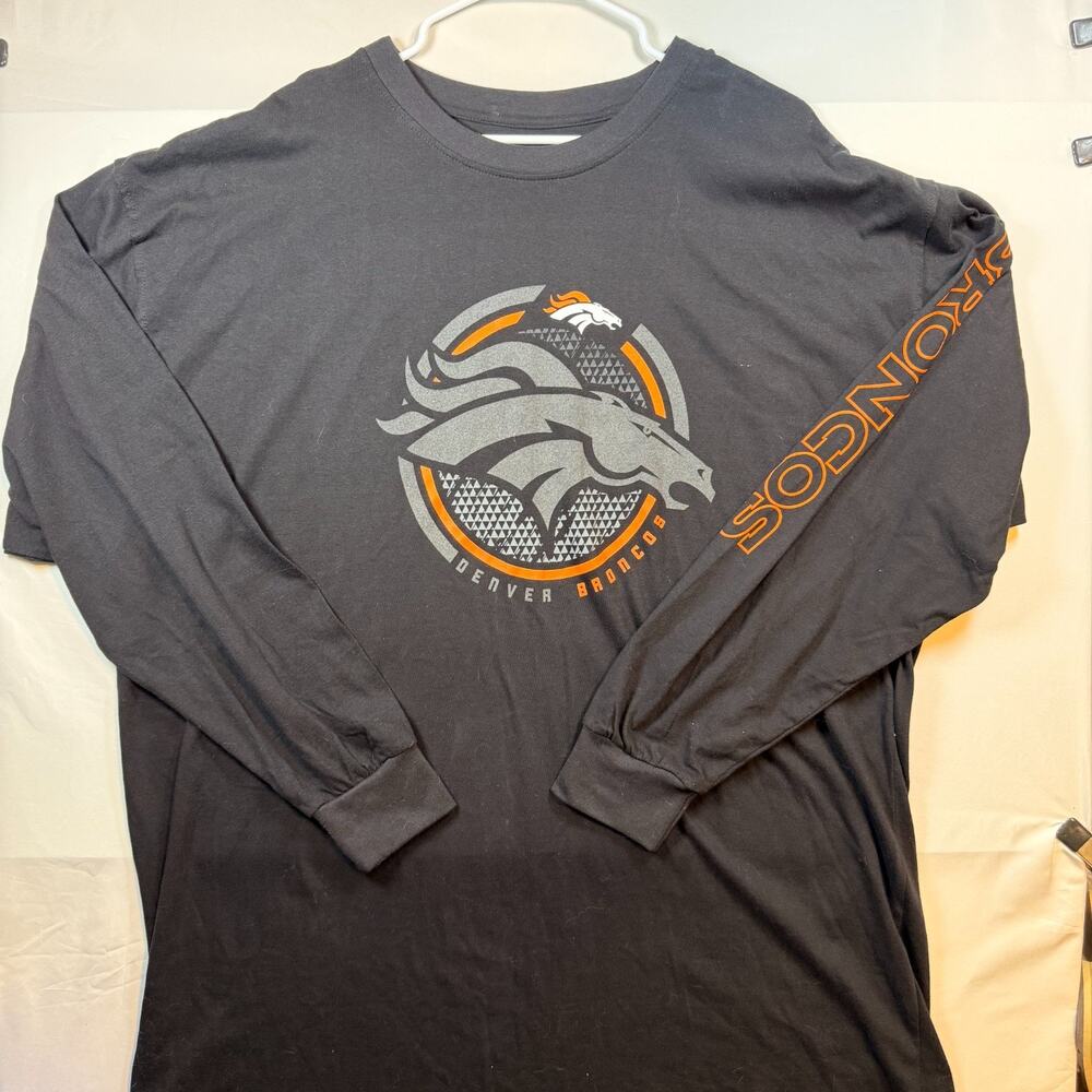 Fanatics NFL Denver Broncos Black Long Sleeve Tee Mens Size 3XL XXXL